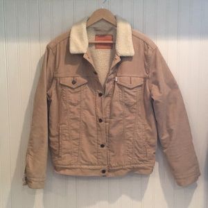 Levi’s Khaki Corduroy Sherpa Trucker Jacket